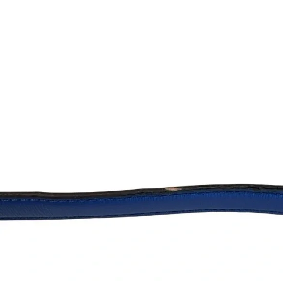 Tignanello Leather Crossbody Bag Blue Adjustable Strap Colorful Striped Lining - Picture 14 of 15